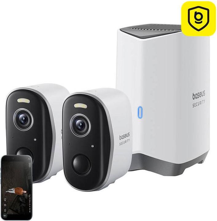 Actual product image Baseus N1 2K Outdoor Camera Set of 2 (White) (2560 x 1440 (WQHD))