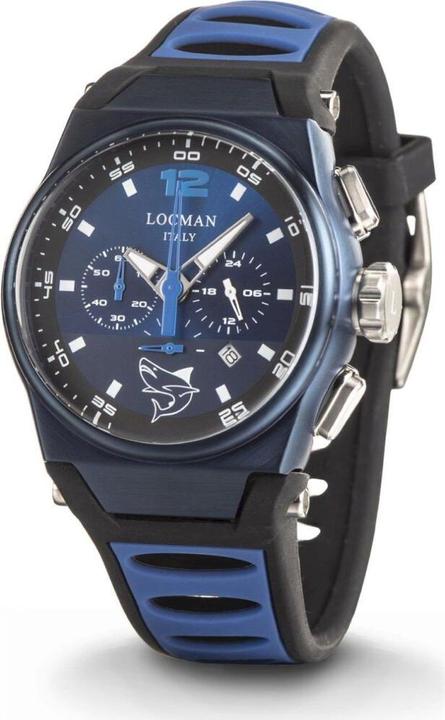 Produktbild Locman Italy Herrenuhr Mare blau/schwarz Chrono Ref. 0555 (Chronograph, 44 mm)