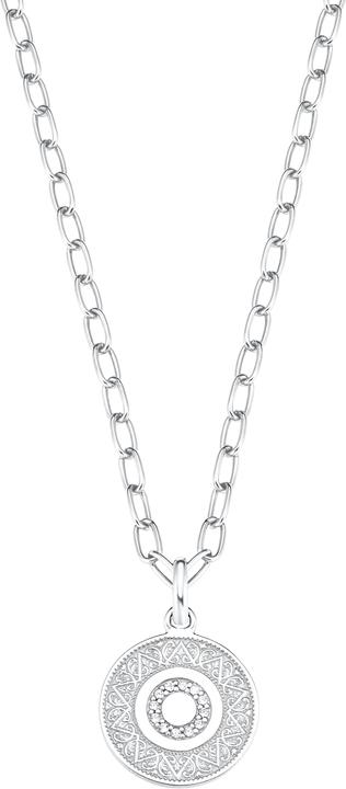 Produktbild S.Oliver Halsschmuck für Damen, 925 Sterling Silber, Zirkonia|Münze (Silber 925)
