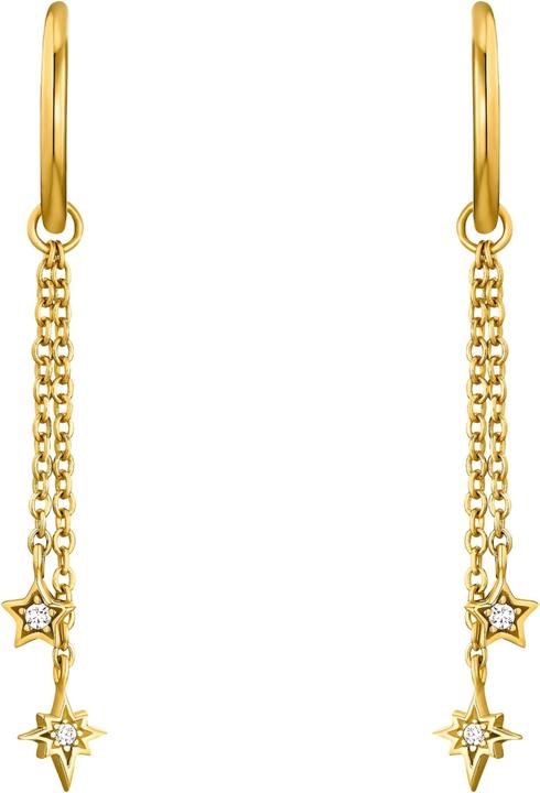 Produktbild Amor Ohrschmuck für Damen, Sterling Silber 925 vergoldet, Zirkonia Stern (Silber 925)