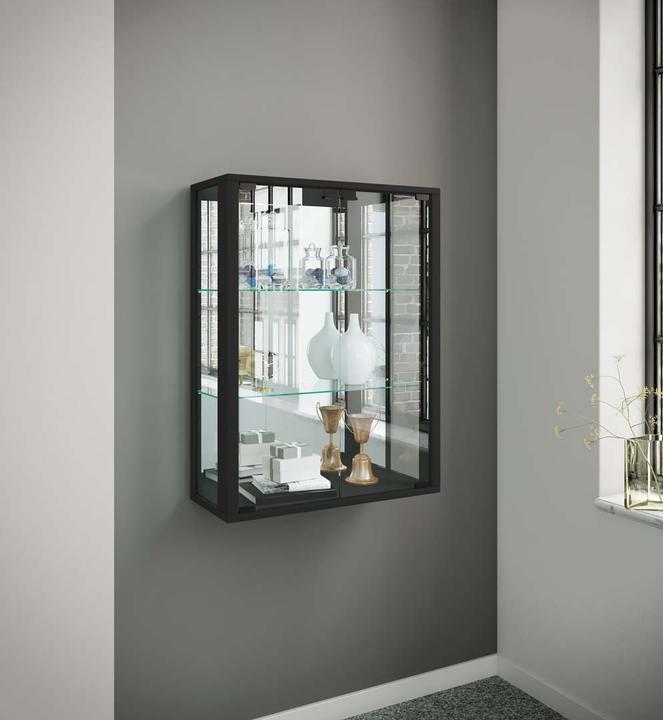 Actual product image VCM Wall Display Case Collectable Glass Display Case Wall Display Case Shelf Cabinet Glass Hanging (60 x 25 x 80 cm)