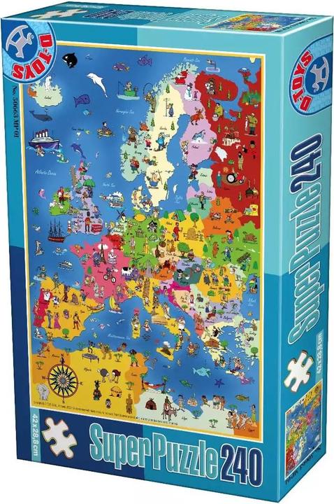 Produktbild DToys Puzzle 240 Teile Europakarte mit Flaggen (240 Teile)