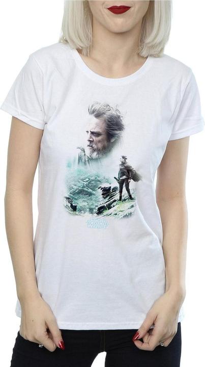 Actual product image Star Wars Womens/Ladies The Last Jedi Luke And Rey Cotton T-Shirt (XL)
