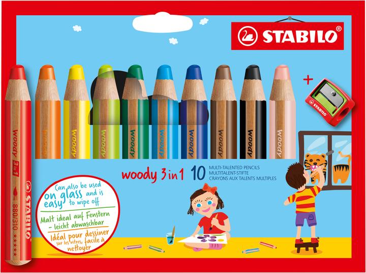 STABILO woody 3 in 1 (Multicolore, 10 x)