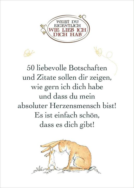 Immagine prodotto Weisst du eigentlich, wie lieb ich dich hab? Ich hab dich so lieb! (Tedesco, Sam McBratney, Anita Jeram, 2024)