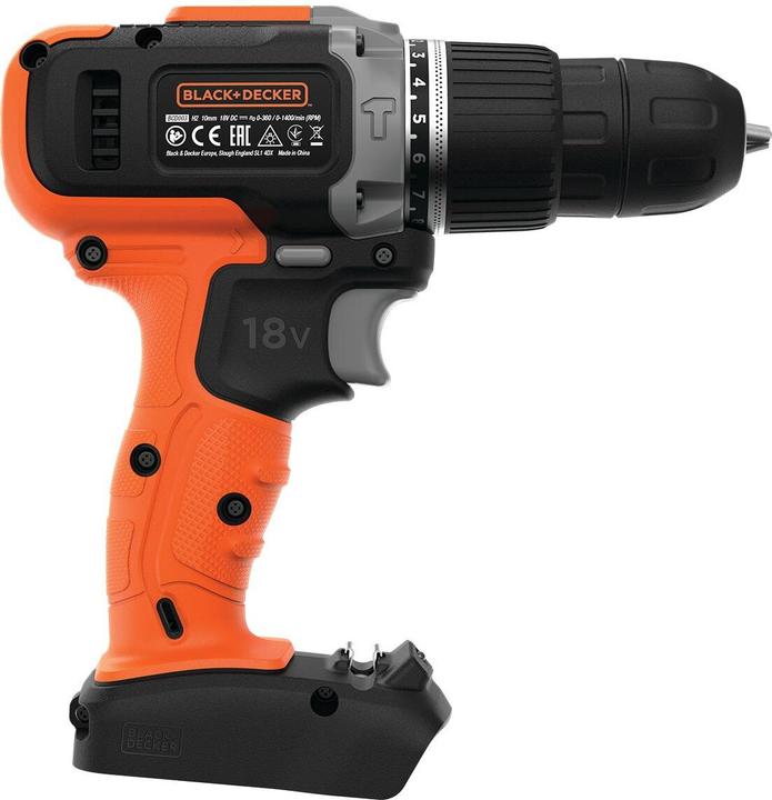 Immagine prodotto Black & Decker Trapano a percussione Blac a batteria da 18V, senza batteria BCD003N (Batteria ricaricabile)