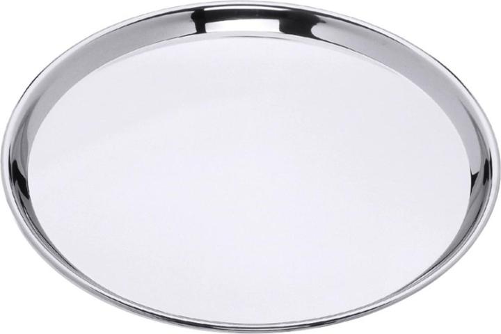 Contacto Plateau rond 41cm, acier inoxydable avec bord ourlé