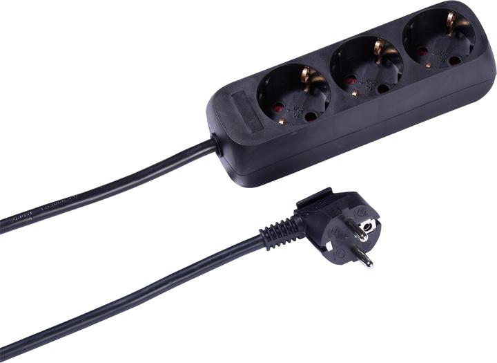 Produktbild Vivanco 61153 Steckdosenleiste ohne Schalter 3fach Schwarz Schutzkontakt 1 St. (3 x, CEE 7/3, 5 m)
