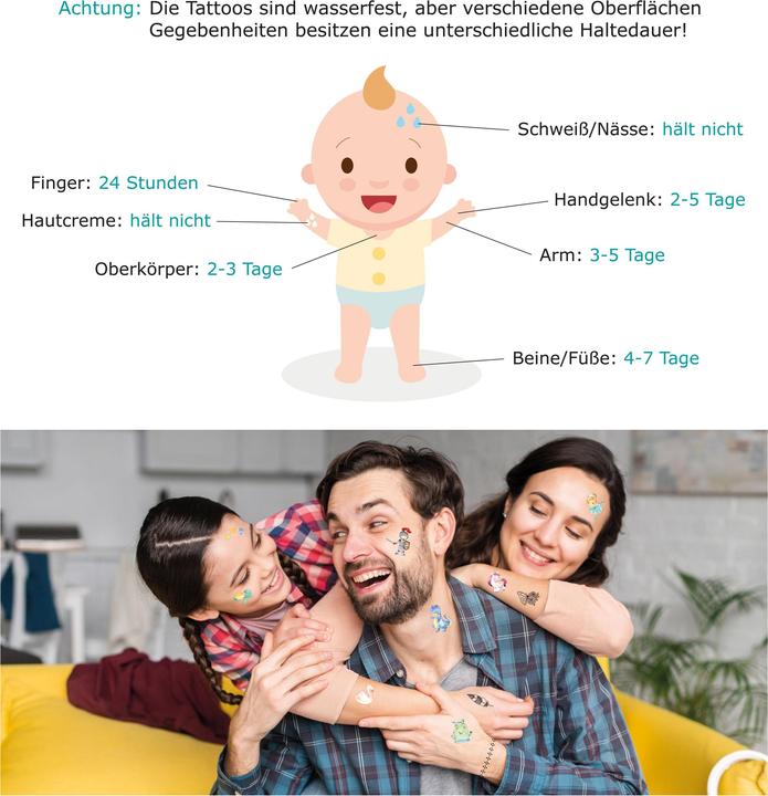 Produktbild Papierdrachen Metallic Tattoo Set