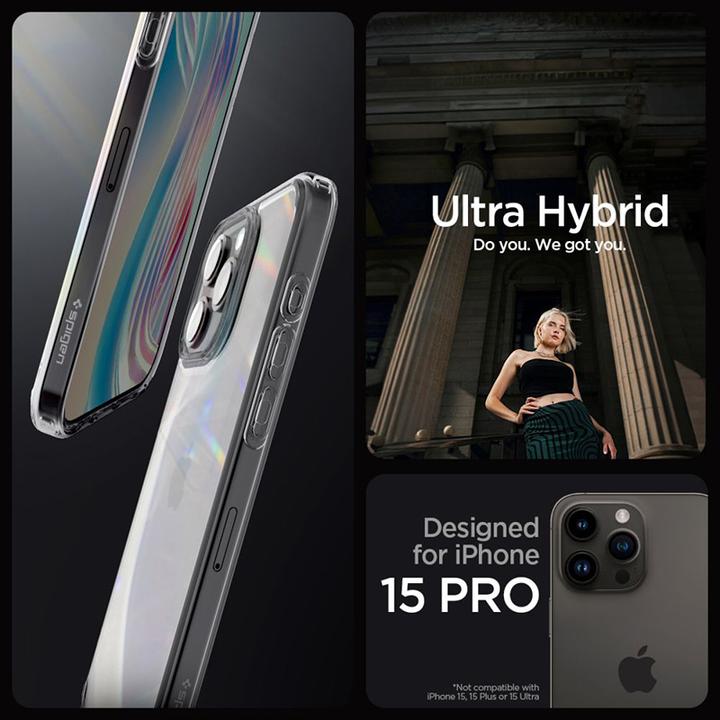 Produktbild Spigen Ultra Hybrid-Hülle für iPhone 15 Pro – transparentes Grau (Apple iPhone 15 Pro)