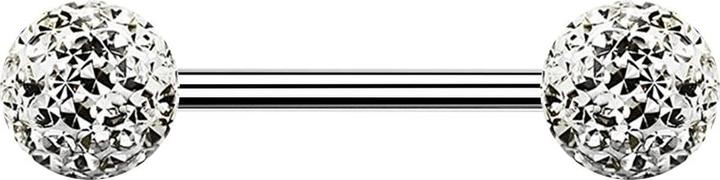 Image du produit Star Piercing Micro Barbell argenté avec deux boules argenté Protection époxy (Acier chirurgical 316L)