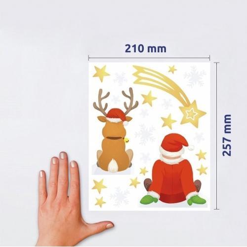 Produktbild Avery Dennison Zweckform ZDesign Weihnachts-Fensterbild Niko/Rentier transparent, bunt bedruckte Folie, Blattforma