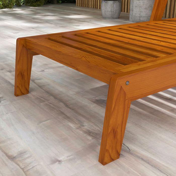 Produktbild Swisshandel24 Sonnenliege, Gartenliege aus Holz, Wetterfest Relaxliege bis 120 belastbar, Orange, 66x190x73,5cm (66 cm)