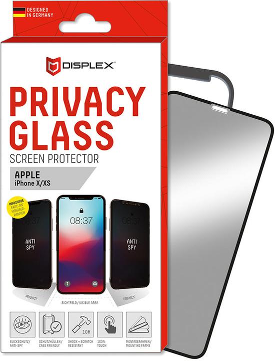 Actual product image Displex Real Glass, Privacy Full Cover Panzerglas (1 Piece, Apple iPhone XS, Apple iPhone 11 Pro, Apple iPhone X)