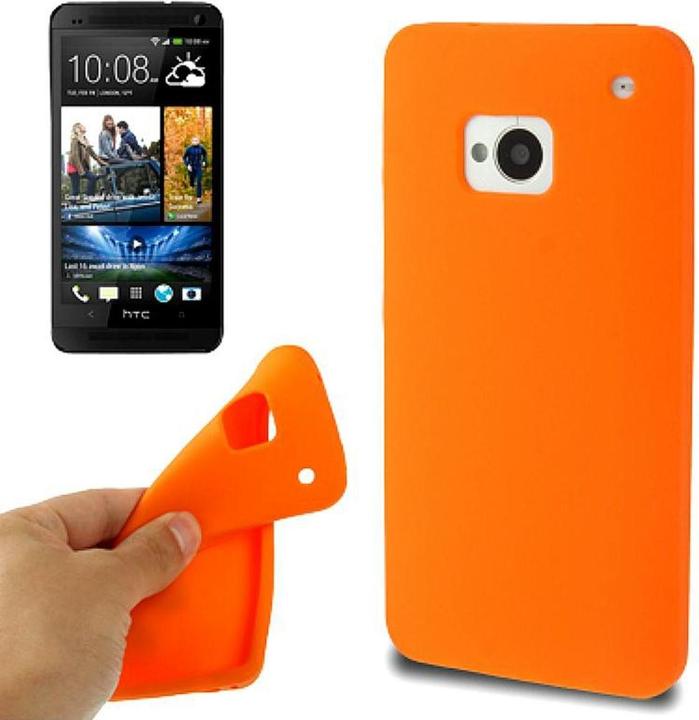 Produktbild König Design Schutzhülle Silikon Case für Handy HTC One M7 Orange (HTC One M7)