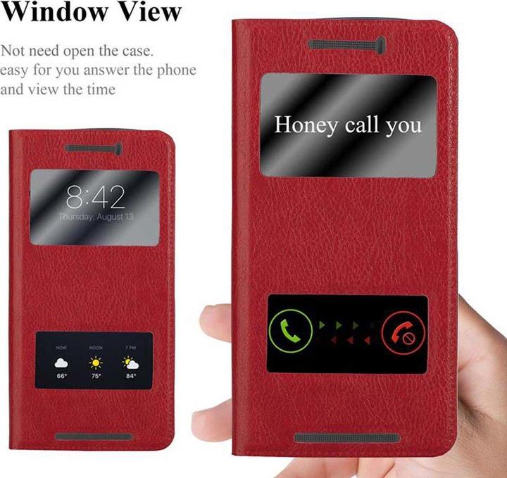 Actual product image Cadorabo Book with View double window cover (HTC One M9)