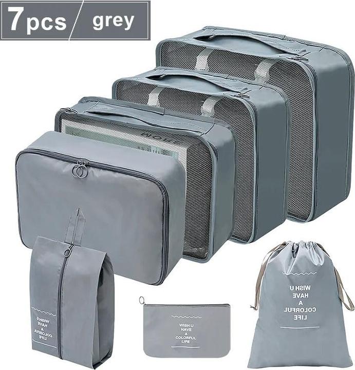 Immagine prodotto Only-Bags.Store 7 PCS Set di borse organizer da viaggio capacità valigia ordinamento organizzatore