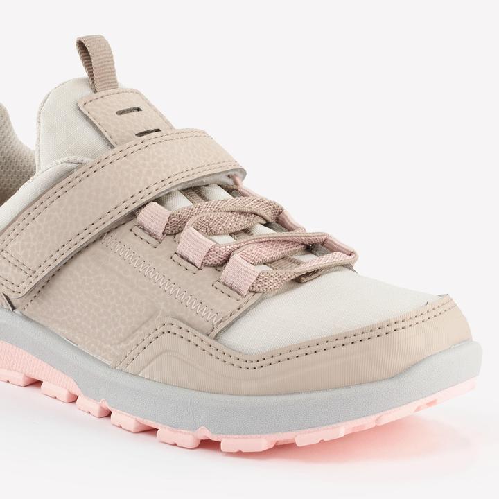 Actual product image Quechua Hiking shoes kids size 28-34 low velcro hiking - NH500 beige/pink (29)