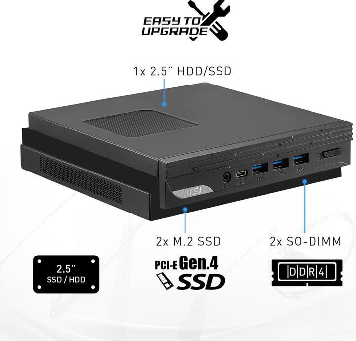 Actual product image MSI PRO DP10 -035DE i3-1315U/8GB/512GB W11P (Intel Core i3-1315U, 8 GB, 512 GB, Intel UHD Graphics)