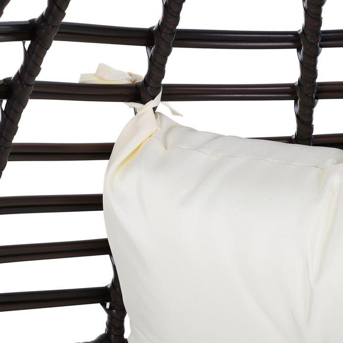 Immagine prodotto Swisshandel24 Poltrona in rattan a forma di goccia, Poltrona da giardino con cuscino di seduta, Sedia in rattan