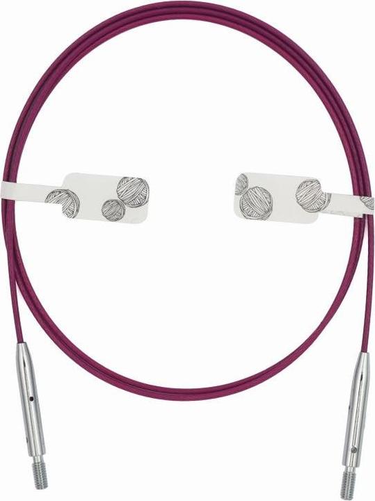 Produktbild Knitpro Seil für Nadelspitzen Thin & Flex Seil Swivel lila drehbar 126 cm ergibt 150 cm
