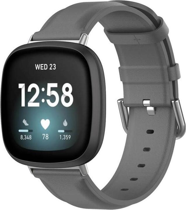 Produktbild Cover-Discount Fitbit Versa / Sense - Lederarmband grau (Kunstleder)