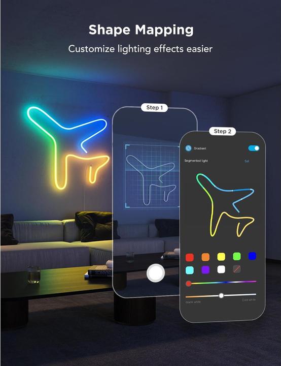 Actual product image Govee 5M Neon Preinstalled Strip Light in crisp white (Multicoloured, 500 cm, Indoor)