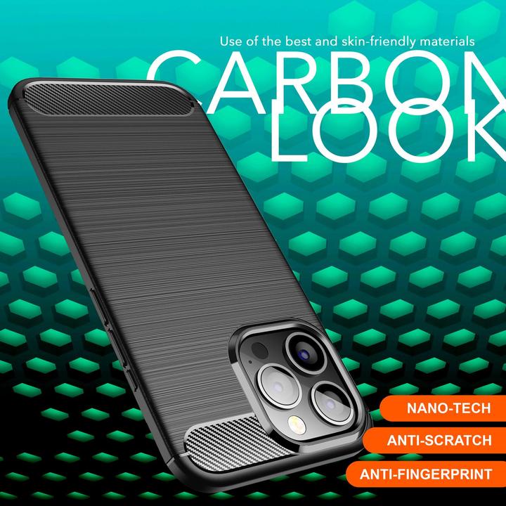 Actual product image Nalia Carbon look silicone cover (Apple iPhone 16 Pro Max)