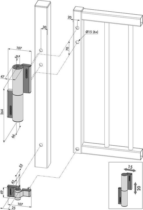 Produktbild Locinox Torband und Torschliesser TIGER (Outdoor)