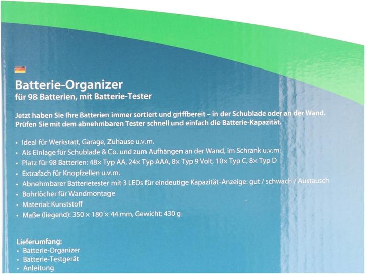 Immagine prodotto AccuCell Organizzatore di batterie 2in1, contenitore universale per batterie 1-110 o batterie