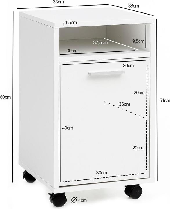 Immagine prodotto FineBuy Contenitore a rotolo (38 x 33 x 60 cm)