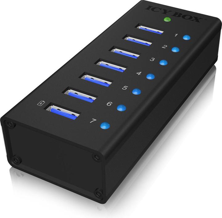 Icy Box Ib-Ac618 (USB-B, 7 Ports)
