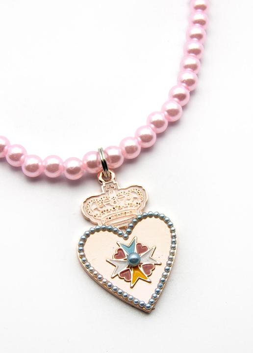 Actual product image Maja von Hohenzollern Princess Heart Order Necklace With Pearls And Metal Medallion