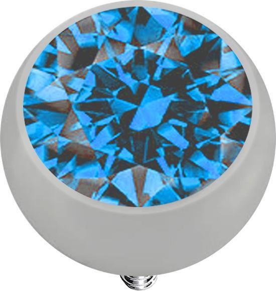 Produktbild Star Piercing Dermal Anchor Kugel silber mit Kristall hellblau (Titan G23, ohne Messing)