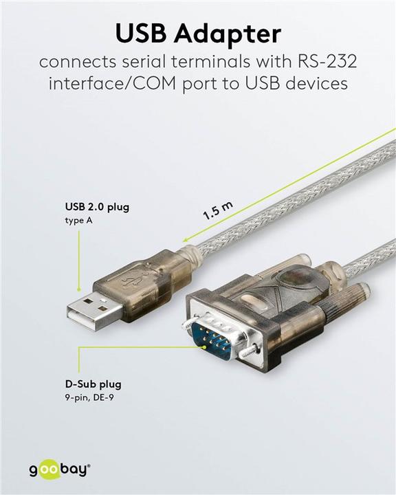 Produktbild Goobay USB seriell RS232 Konverter (1.50 m)