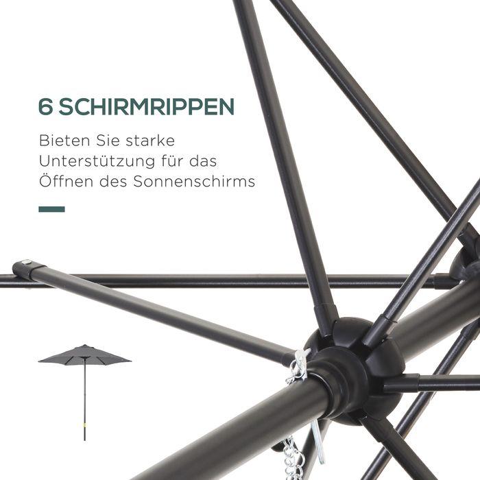 Produktbild Swisshandel24 Sonnenschirm Ø196 cm, Drehbar, Knickfunktion, sechseckig, Dunkelgrau