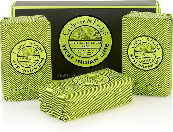 Image du produit Floris Crabtree & Evelyn West Indian Lime Triple Milled Soap Set for Men (Recharges)