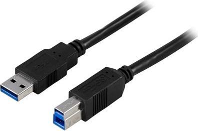 Produktbild Deltaco USB 3.0 kabel Typ A hane - B hane 2m svart - Kabel - Digital/Daten (2 m)