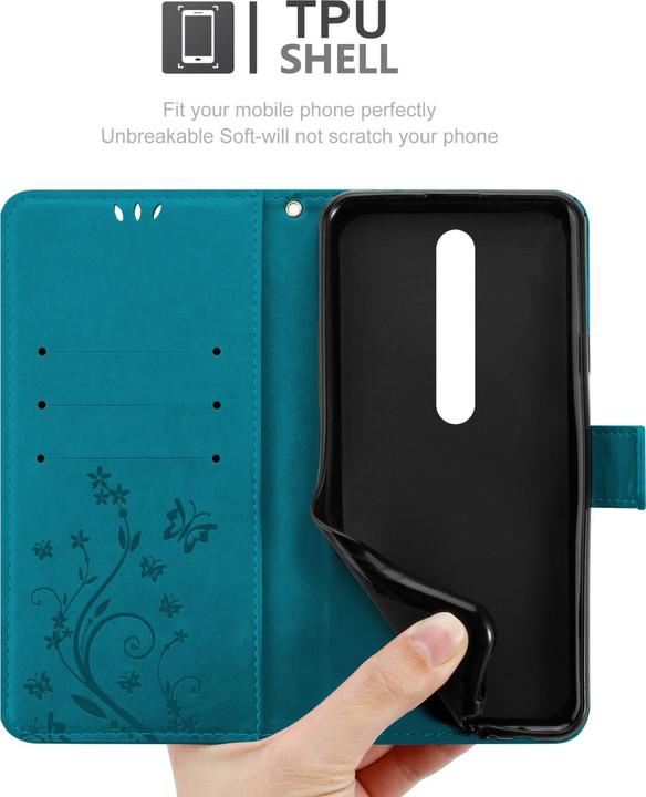 Actual product image Cadorabo Flower Book Case for Nokia 6.1 (Nokia 6.1)