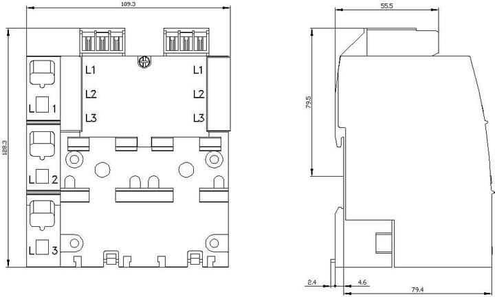 Actual product image Siemens 3-PHASE BUSBAR,2 CB, S00+S0