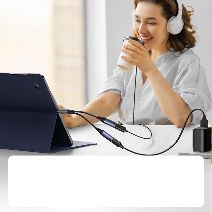 Actual product image Joyroom 2-in-1 Audio Adapter USB-C to Dual USB-C Cable (USB Type C, USB Type C)
