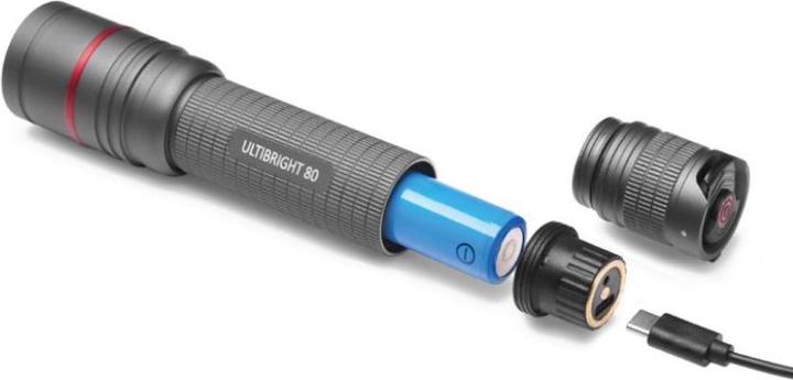 Emos CREE LED Rech. Metal Flashlight Ultibright 80, 600lm (15.10 cm, 600 lm)
