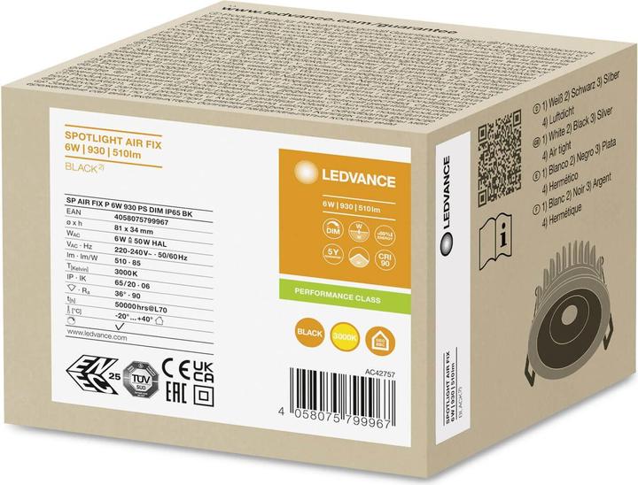 Actual product image Ledvance LED recessed spotlight (510 lm)