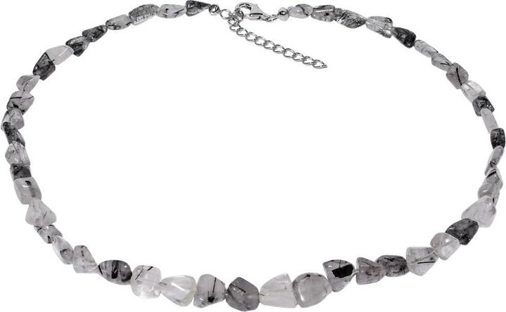 Produktbild Xen Black Rutilquarz - Collier Trommelstein 48 + 5 cm 925 Silber (925 Sterling Silber, 48 cm)