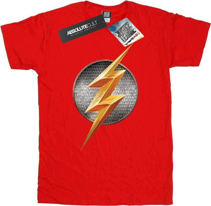 Actual product image Girls Justice League Movie Flash Emblem Cotton T-Shirt (128)