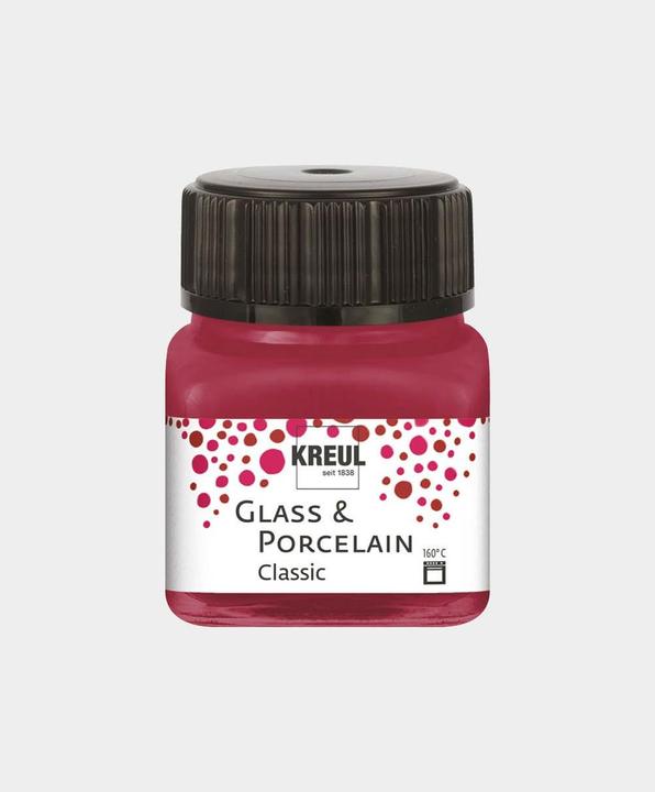 Produktbild Kreul Glass & Porcelain Classic, Porzellan- und Glasfarbe (Granatrot, 20 ml)