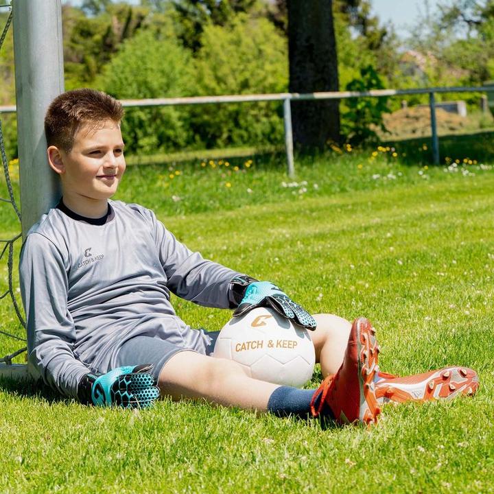 Produktbild Catch & Keep Fussballhandschuhe Kralle Junior Pro 3.0 Gr. 3 Blau Torwart Keeper Goalie Handschuhe (3)