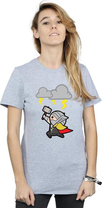 Actual product image Womens/Ladies Kawaii Thor God Of Thunder Cotton Boyfriend T-Shirt (M)