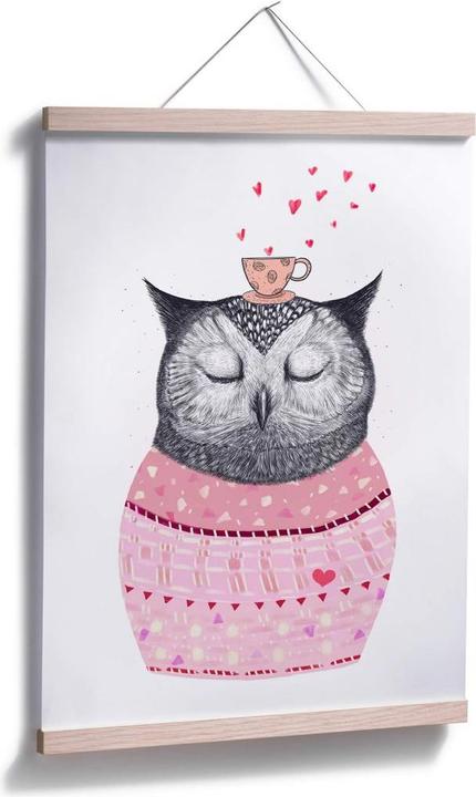 Produktbild Trenddeko Owl lover of coffee (100 x 120 cm)
