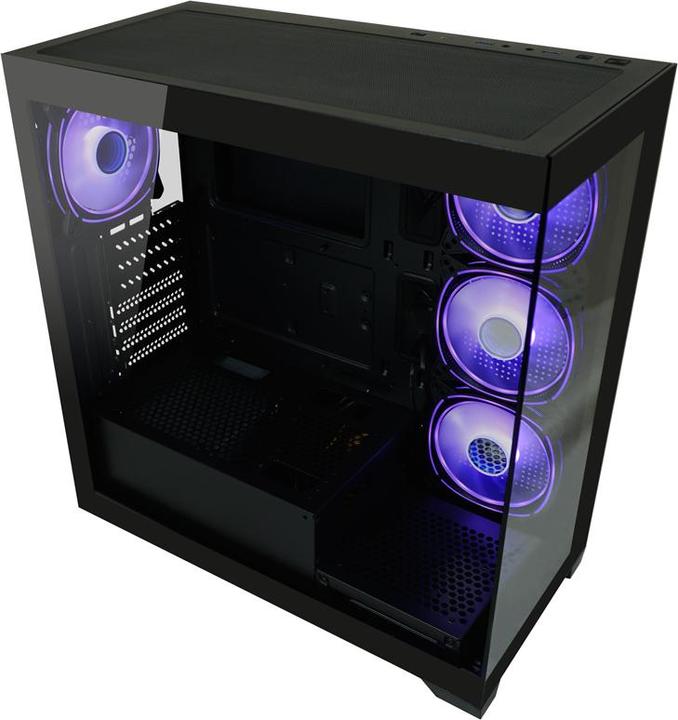 Actual product image LC-Power Housing MidiTower 715B black USB3.2/Audio,without power supply,SEAMLESS X (mATX, Mini-ITX, ATX)